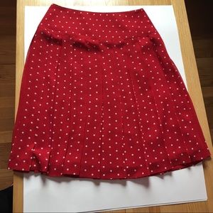 Red with white dots pleated skirt, Nine & company
